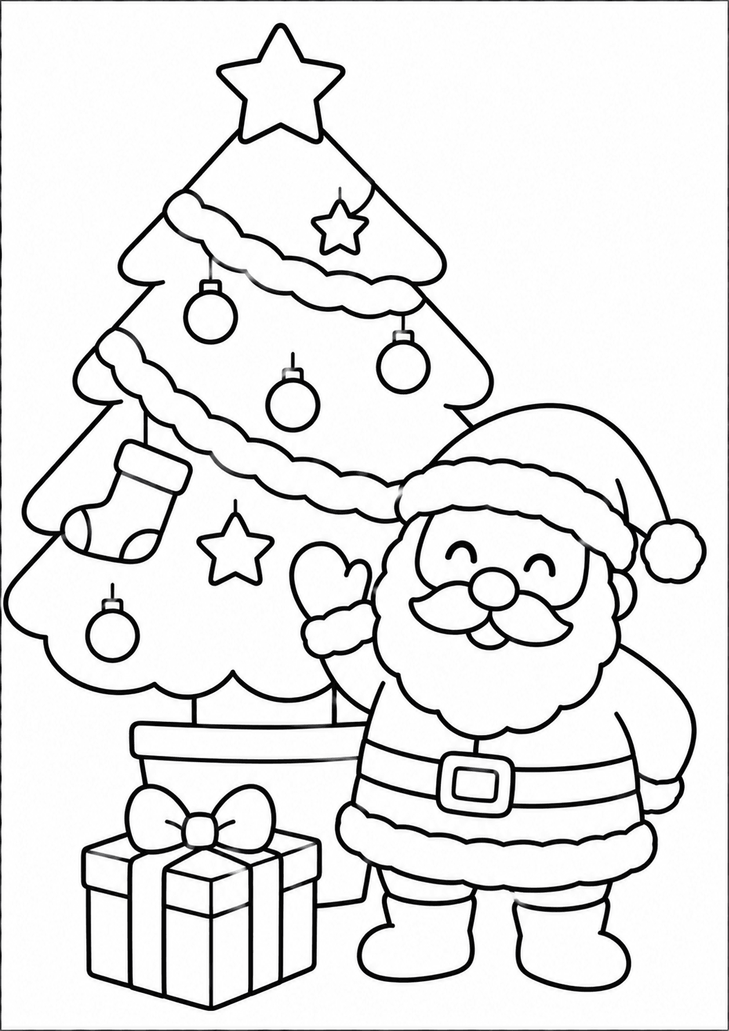 塗り絵【クリスマス】の線画イラスト