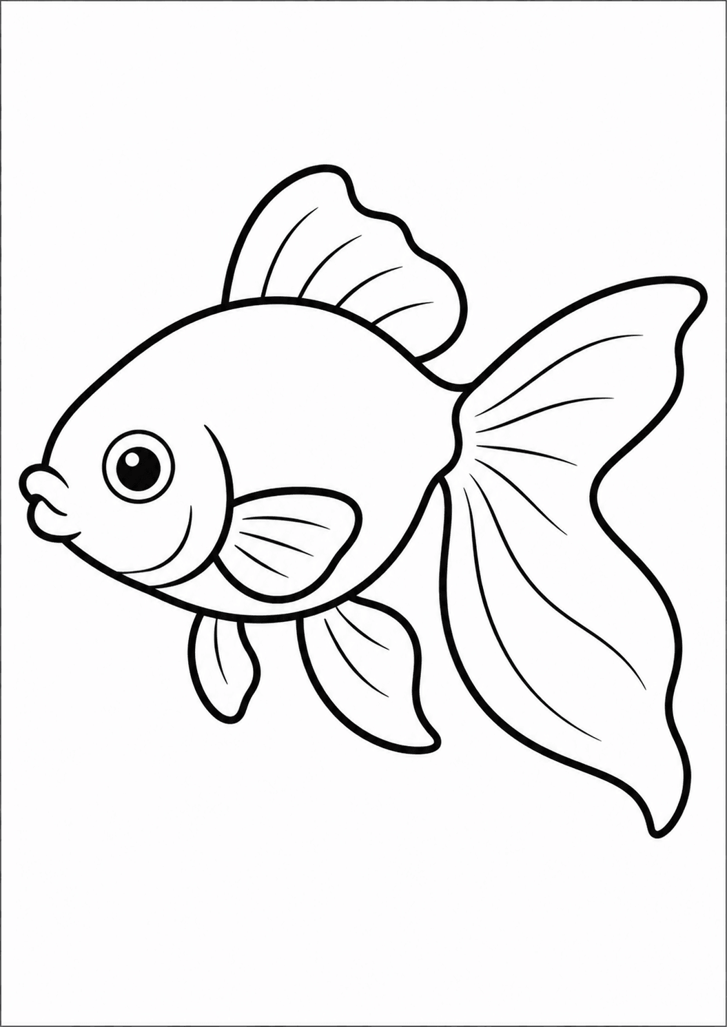 塗り絵【金魚】の線画イラスト