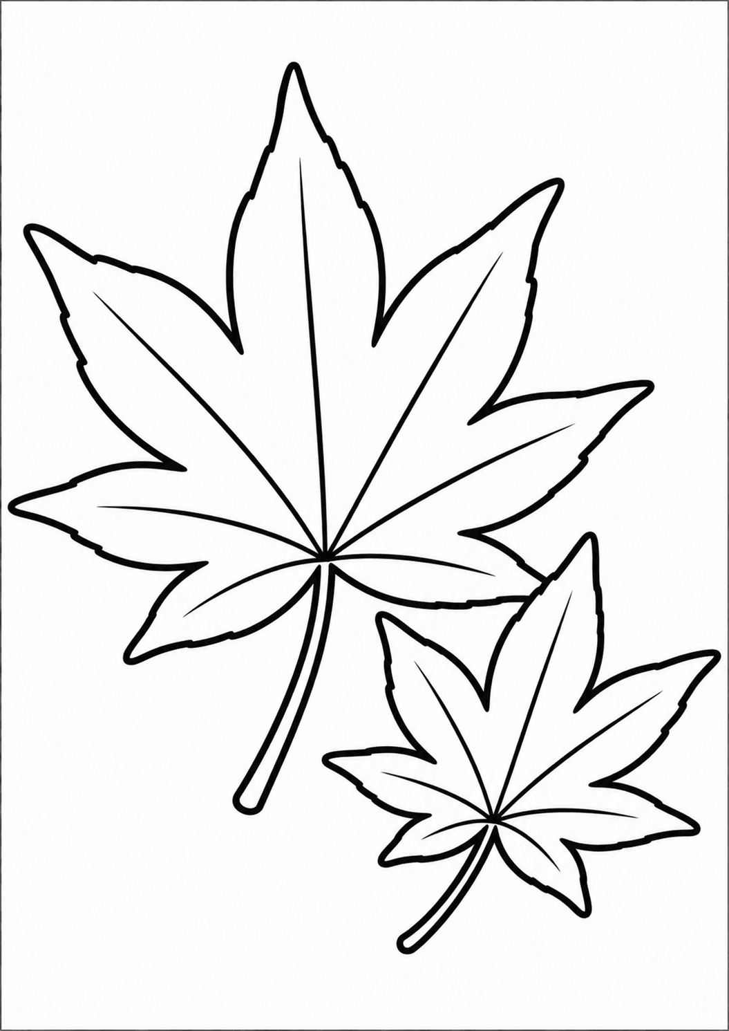 塗り絵【紅葉】の線画イラスト