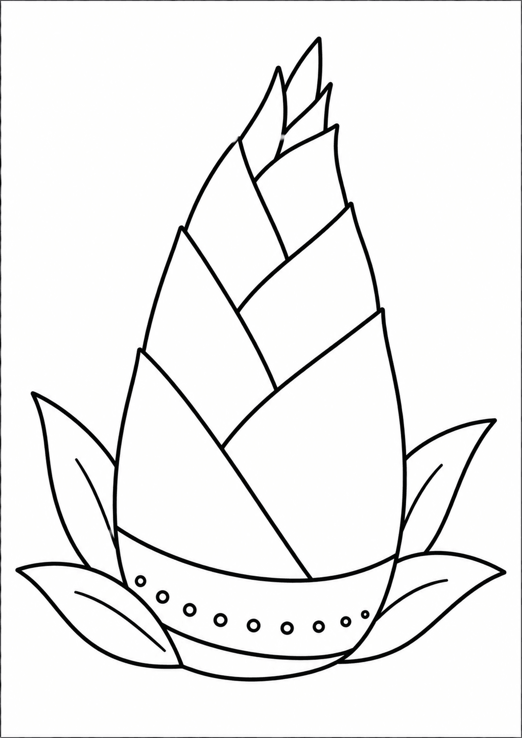 塗り絵【たけのこ】の線画イラスト